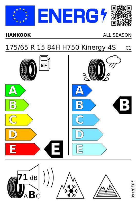 PNEUMATICI NUOVI HANKOOK 175/65 R15 84H TL KINERGY 4S2 H750 4STAGIONI