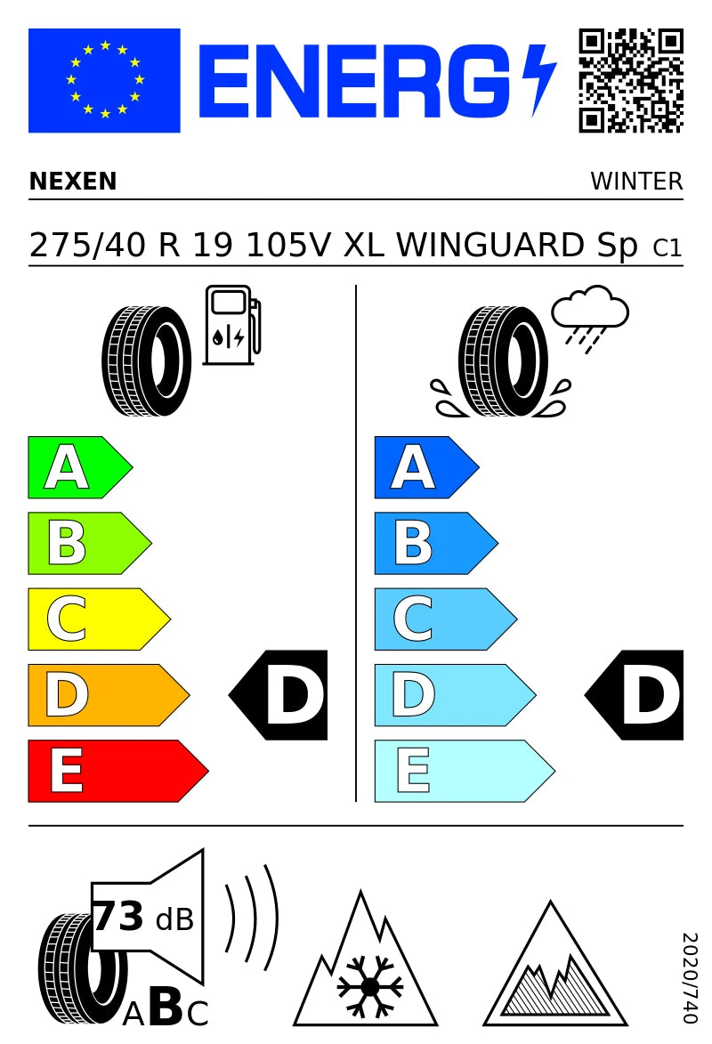 PNEUMATICI NUOVI NEXEN 275/40 R19 105V TL WINGUARD SPORT 2 INVERNALI
