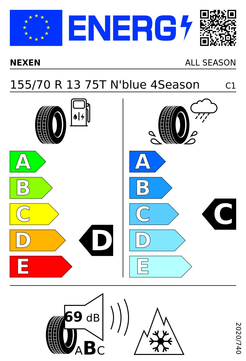 PNEUMATICI NUOVI NEXEN 155/70 R13 NBLUE 75T 4STAGIONI