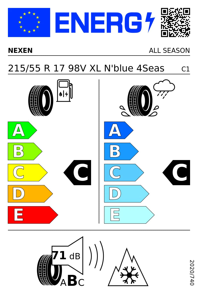 PNEUMATICI NUOVI NEXEN 215/55 R17 XL 98V TL N’BLUE 4STAGIONI