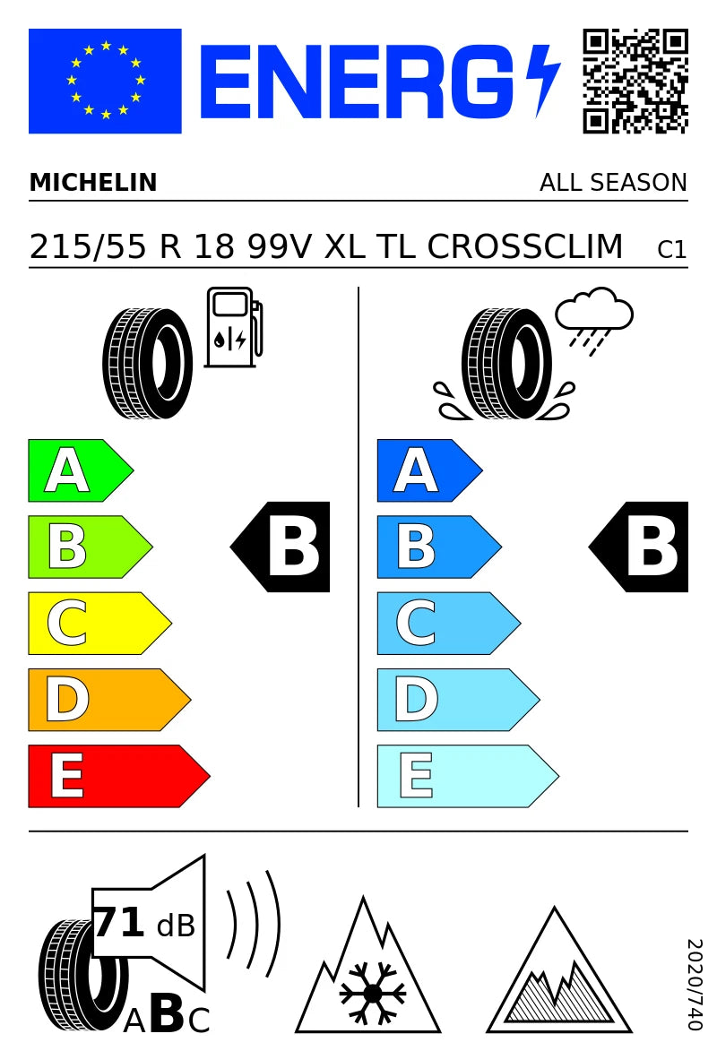 PNEUMATICI NUOVI MICHELIN 215/55 R18 XL 99V TL CROSSCLIMATE 2 3PMSF 4STAGIONI