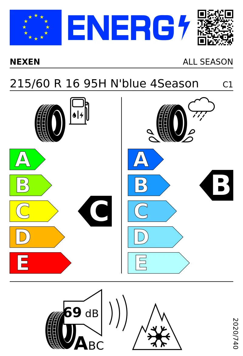 PNEUMATICI NUOVI NEXEN 215/60 R16 95H TL N’BLUE 4STAGIONI