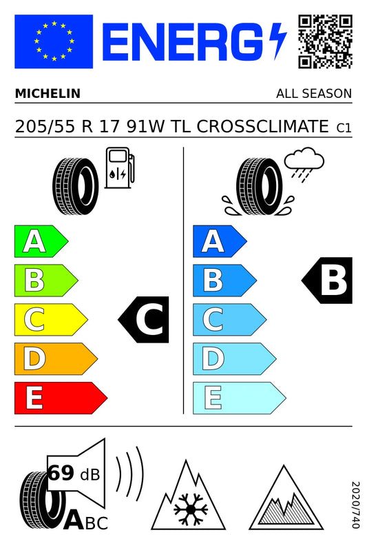 PNEUMATICI NUOVI MICHELIN 205/55 R17 91W TL CROSSCLIMATE 2 3PMSF 4STAGIONI