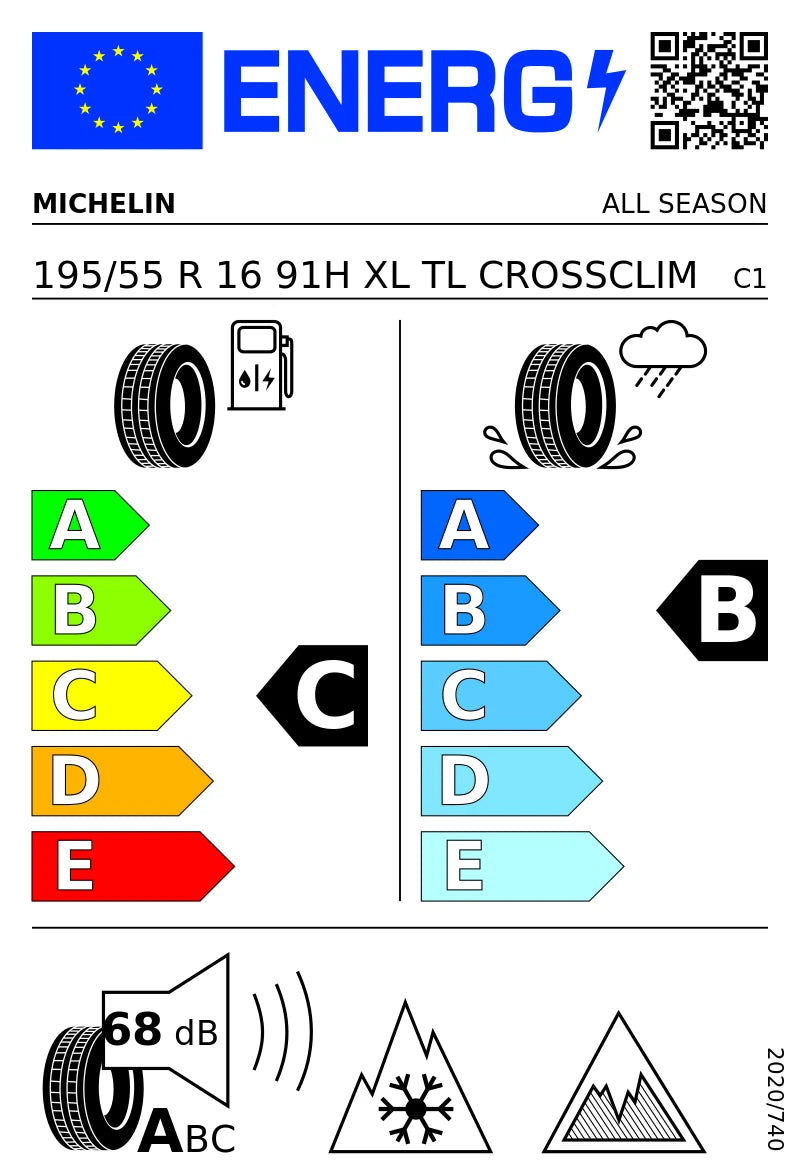 PNEUMATICI NUOVI MICHELIN 195/55 R16 XL 91H TL CROSSCLIMATE+ 4STAGIONI